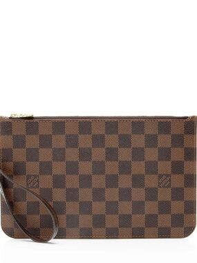 Louis Vuitton Damier Ebene Neverfull GM Pochette/Wrist Wallet Authentic